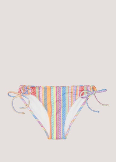 Multicoloured Stripe Bikini Bottoms