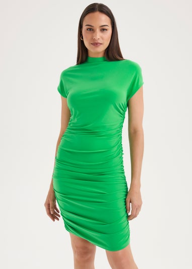 Et Vous Green Ruched Mini Dress