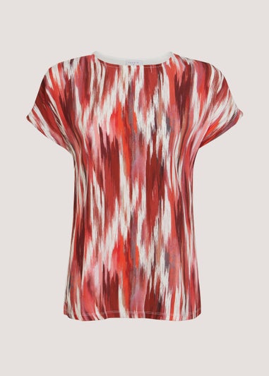 Et Vous Multicoloured Print Jersey Top