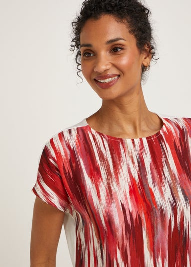 Et Vous Multicoloured Print Jersey Top