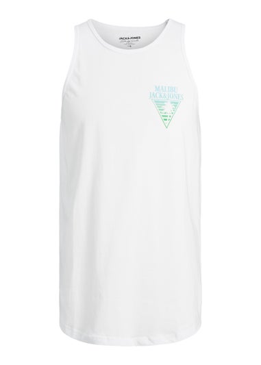 Boys Jack & Jones Junior White Pam Vest Top (6-16yrs)