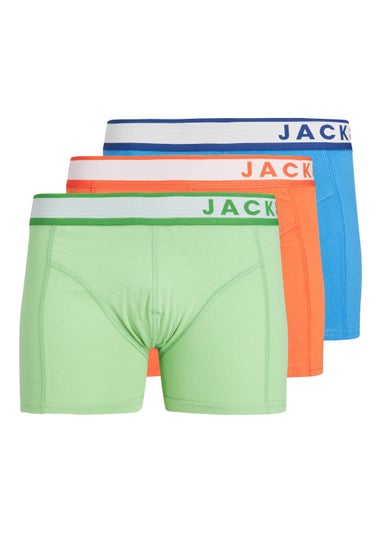 Jack & Jones Junior 3 Pack Cleveland Multicoloured Trunks (6-16yrs)