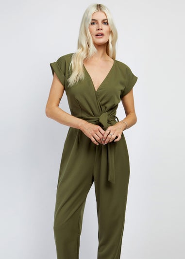 Girls on Film by Dani Dyer Khaki Scuba Crepe Jumpsuit