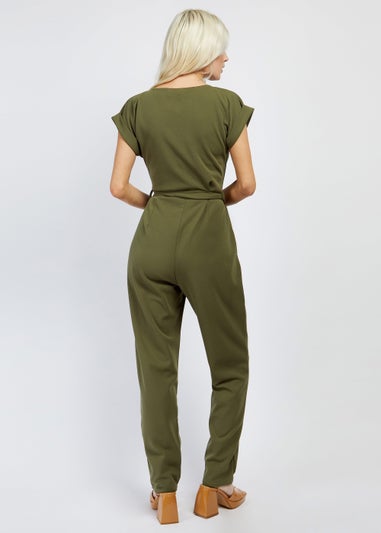 Girls on Film by Dani Dyer Khaki Scuba Crepe Jumpsuit