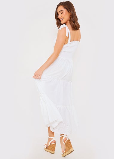In the Style Jac Jossa White Broderie Midaxi Dress