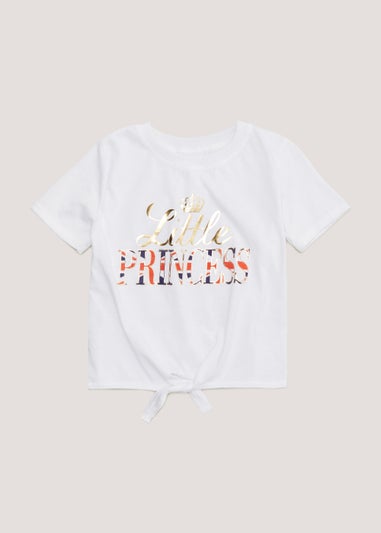 Girls White Little Princess T-Shirt (4-13yrs)