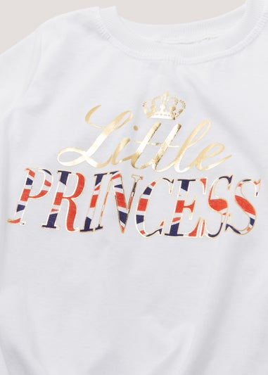 Girls White Little Princess T-Shirt (4-13yrs)