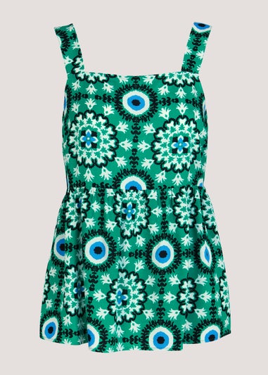 Green Aztec Co-Ord Cami Top