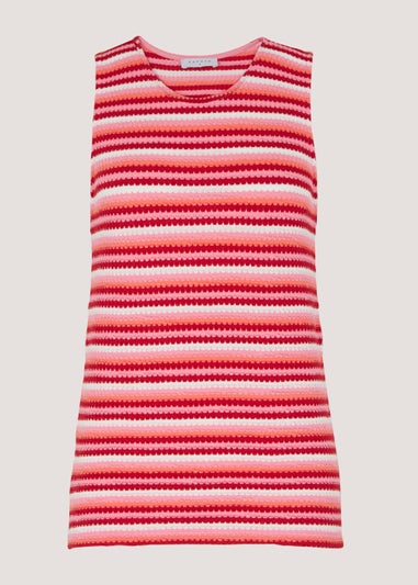 Pink Knitted Effect Cami Vest Top