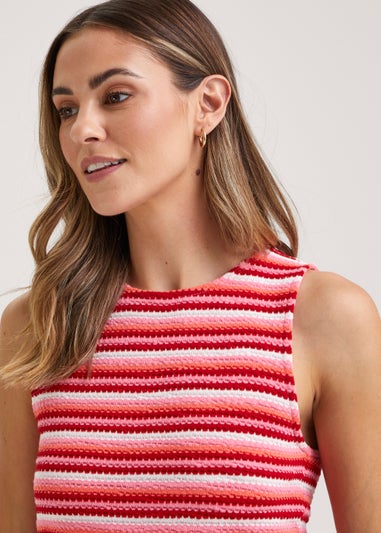 Pink Knitted Effect Cami Vest Top