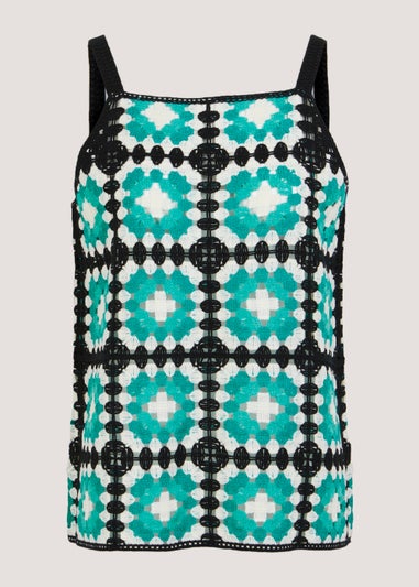 Multicoloured Crochet Vest Top