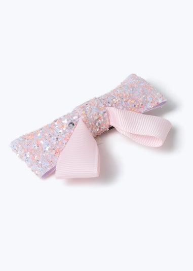Muse Flitzy Pink Glitter Bow Clip