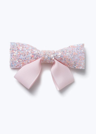 Muse Flitzy Pink Glitter Bow Clip