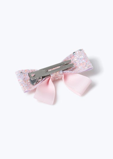 Muse Flitzy Pink Glitter Bow Clip