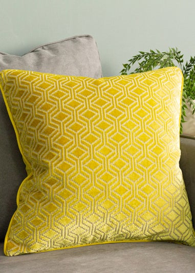 Paoletti Avenue Velvet Jacquard Cushion (45cm x 45cm x 8cm)