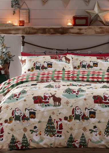 furn. Jolly Santa Christmas Duvet Cover Set