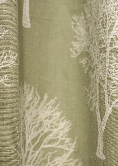 Fusion Woodland Trees Green Eyelet Curtains