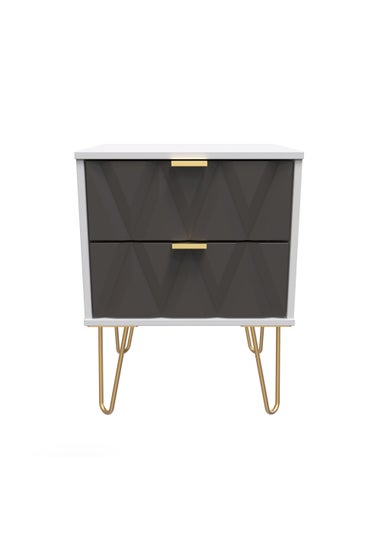 Swift Prism 2 Drawer Bedside Table (57cm x 45cm x 39.5cm)