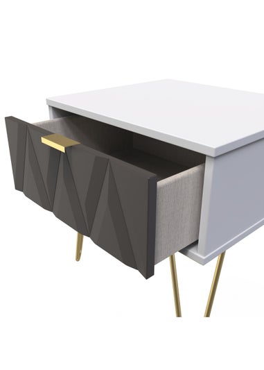 Swift Prism 1 Drawer Bedside Table (41cm x 45cm x 39.5cm)