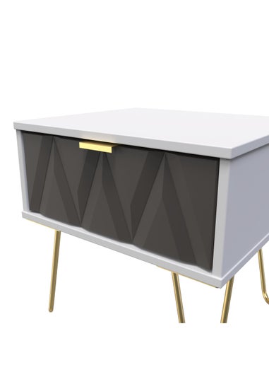 Swift Prism 1 Drawer Bedside Table (41cm x 45cm x 39.5cm)