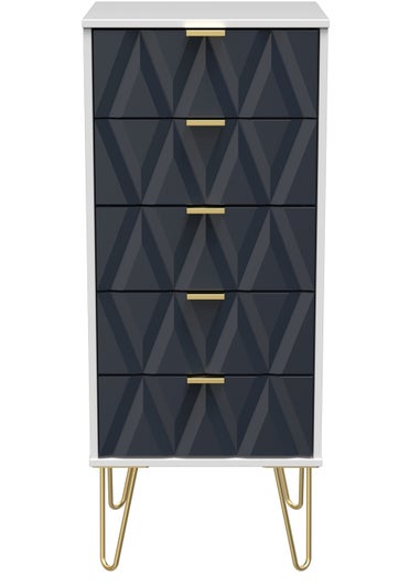 Swift Prism 5 Drawer Bedside Cabinet (107.5cm x 41.5cm x 39.5cm)