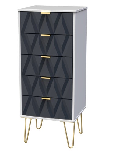 Swift Prism 5 Drawer Bedside Cabinet (107.5cm x 41.5cm x 39.5cm)