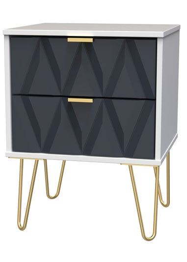 Ready Assembled Prism 2 Drawer Bedside Table