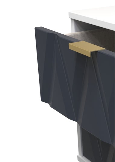 Ready Assembled Prism 2 Drawer Bedside Table