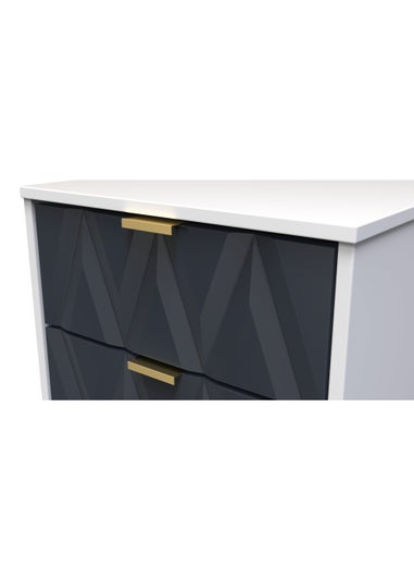 Ready Assembled Prism 2 Drawer Bedside Table