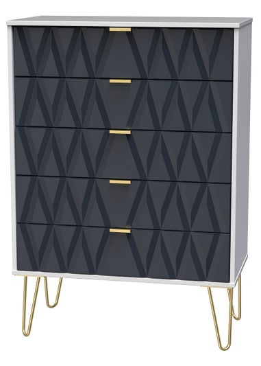 Ready Assembled Prism 5 Drawer Chest