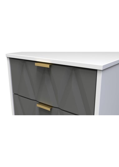 Swift Prism 2 Drawer Bedside Table (50.5cm x 41.5cm x 39.5cm)