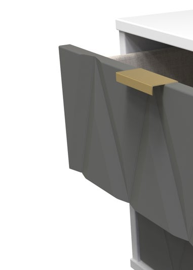 Swift Prism 2 Drawer Bedside Table (50.5cm x 41.5cm x 39.5cm)