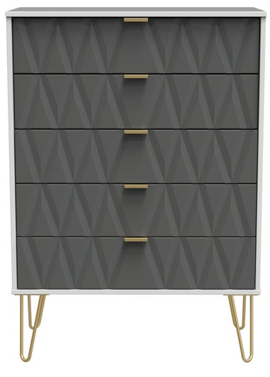Ready Assembled Prism 5 Drawer Chest