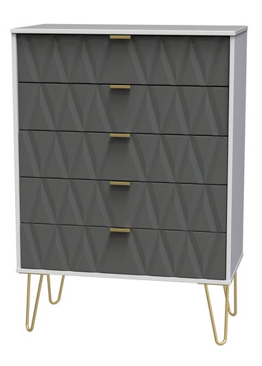 Ready Assembled Prism 5 Drawer Chest