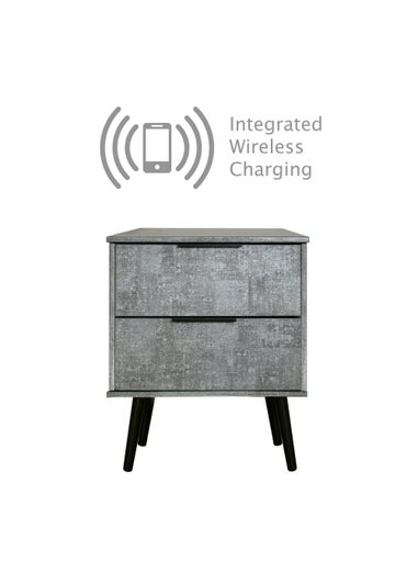 Swift Milano Wireless Charging Bedside Table (50.5cm x 41.5cm x 39.5cm)