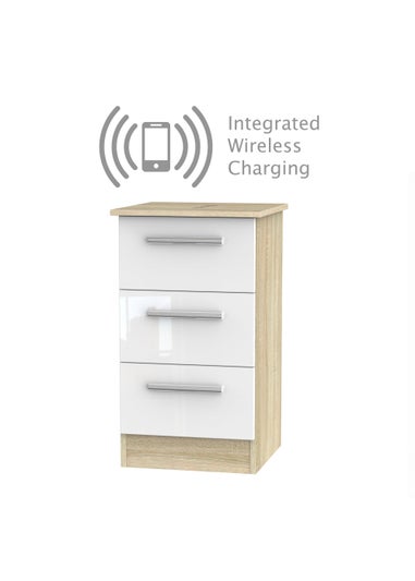 Swift Prague Wireless Charging Bedside Table (69.5cm x 41.5cm x 39.5cm)