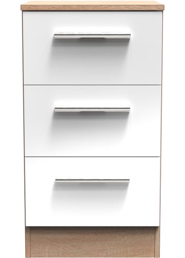 Swift Prague 3 Drawer Bedside Table (69.5cm x 41.5cm x 39.5cm)