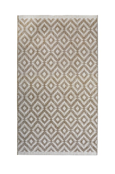 Homemaker Indoor/ Outoor Country Geo Tile Beige Runner