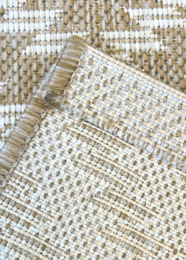 Homemaker Indoor/ Outoor Country Geo Tile Beige Runner
