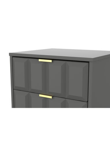 Ready Assembled Cube 2 Drawer Bedside Cabinet