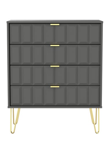 Ready Assembled Cube 4 Drawer Chest of Drawers