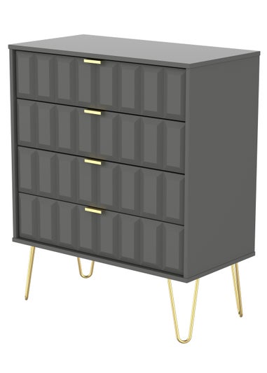 Ready Assembled Cube 4 Drawer Chest of Drawers