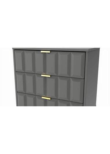 Swift Cube 3 Drawer Midi Chest of Drawers (74cm x 39.5cm x 57.5cm)
