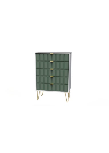 Swift Cube 5 Drawer Chest of Drawers (107.5cm x 76.5cm x 41.5cm)
