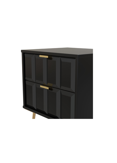 Swift Cube 2 Drawer Bedside Cabinet (50.5cm x 41.5cm x 39.5cm)