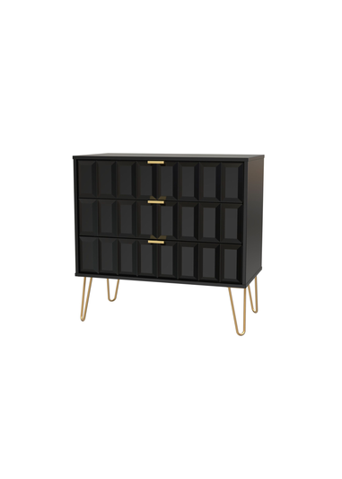 Swift Cube 3 Drawer Chest of Drawers (69.5cm x 41.5cm x 76.5cm)