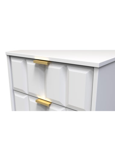 Ready Assembled Cube 2 Drawer Bedside Cabinet