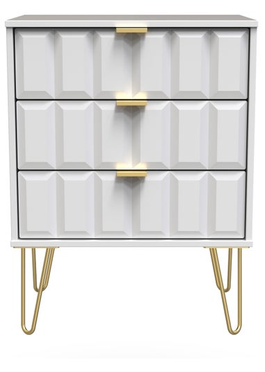 Swift Cube 3 Drawer Midi Chest of Drawers (74cm x 39.5cm x 57.5cm)