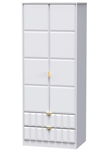 Ready Assembled Cube 2 Door 2 Drawer Tall Wardrobe