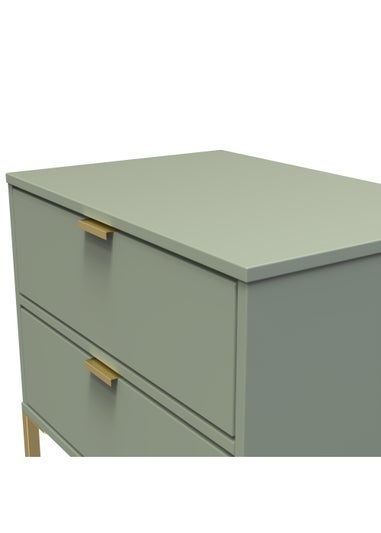 Swift Cordoba Double 2 Drawer Bedside Cabinet (54cm x 39.5cm x 57.5cm)